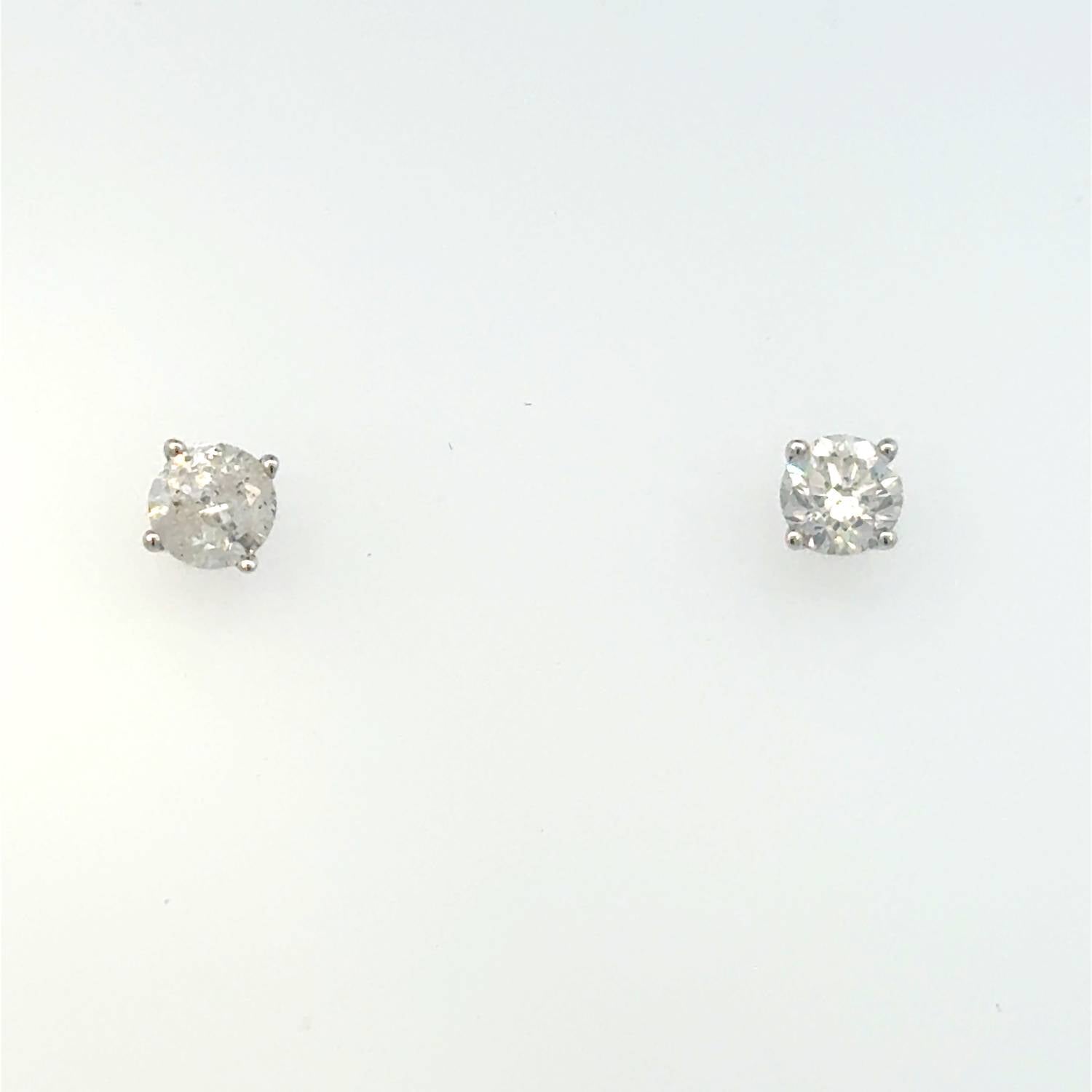 Aamiaa - 1.00 Carat Natural Diamond Round Brilliant Stud Earrings - directbrandpartner - earrings - jewelry