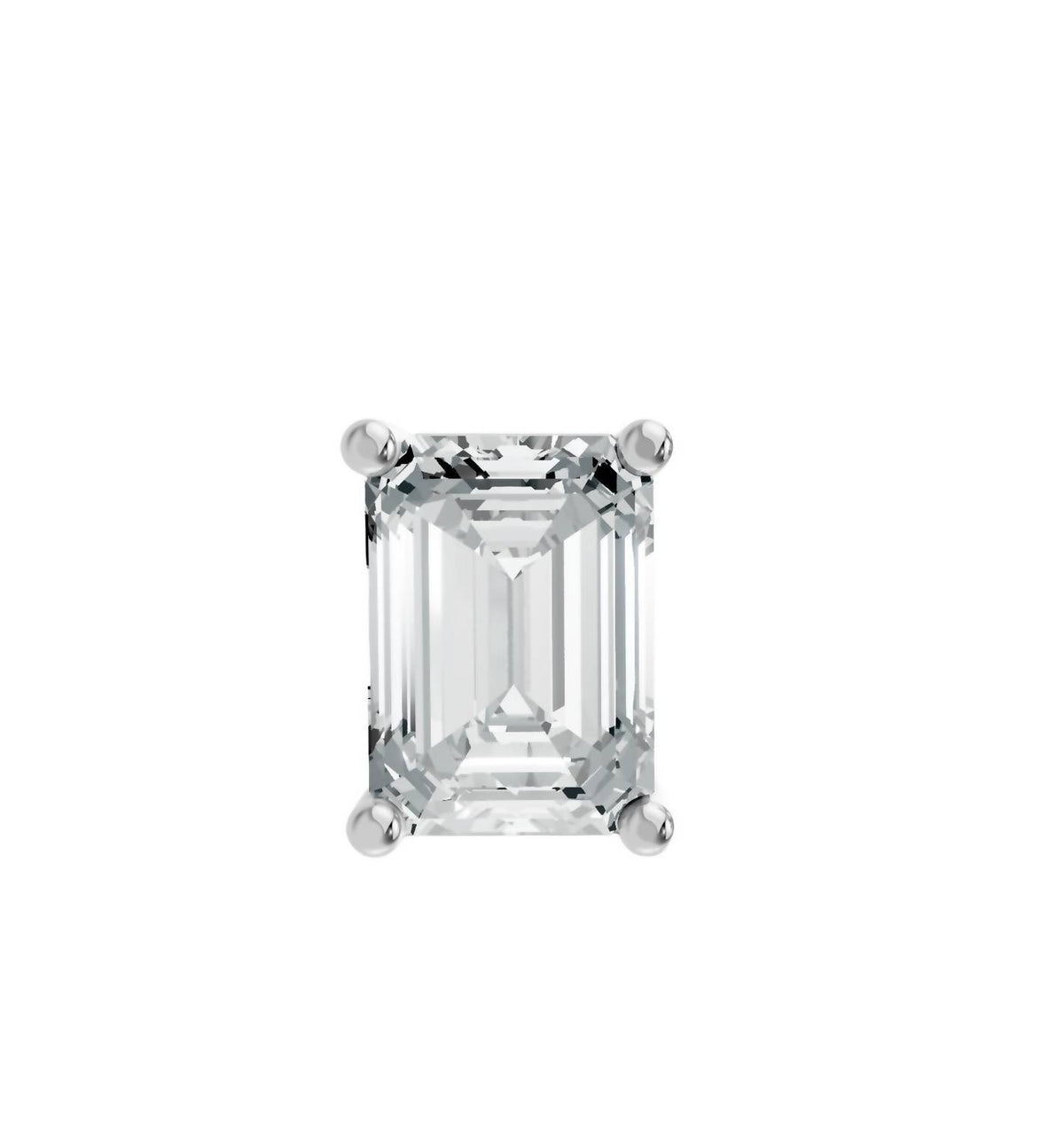 Aamiaa - Women's Emerald Shape 4 Prong Push Back Studs