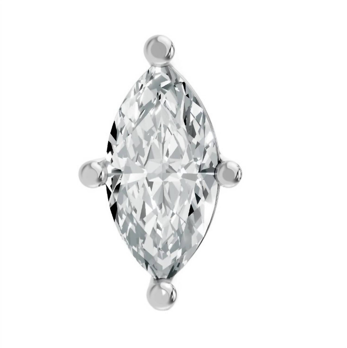 Aamiaa - Women's Marquise Shape 4 Prong Push Back Studs