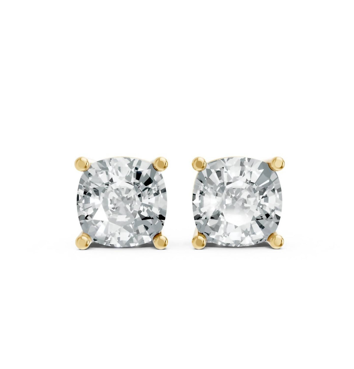 Aamiaa - Women's Cushion Shape 4 Prong Push Back Studs