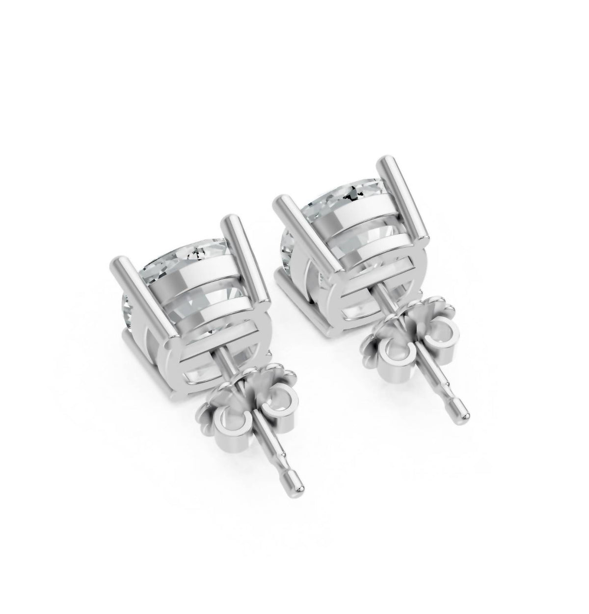 Aamiaa - Women's Cushion Shape 4 Prong Push Back Studs
