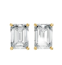 Aamiaa - Women's Emerald Shape 4 Prong Push Back Studs