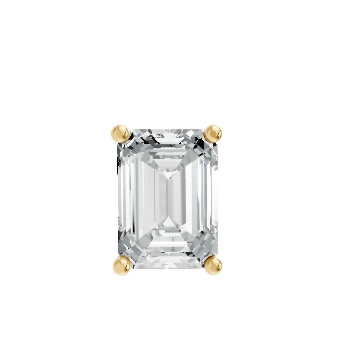 Aamiaa - Women's Emerald Shape 4 Prong Push Back Studs