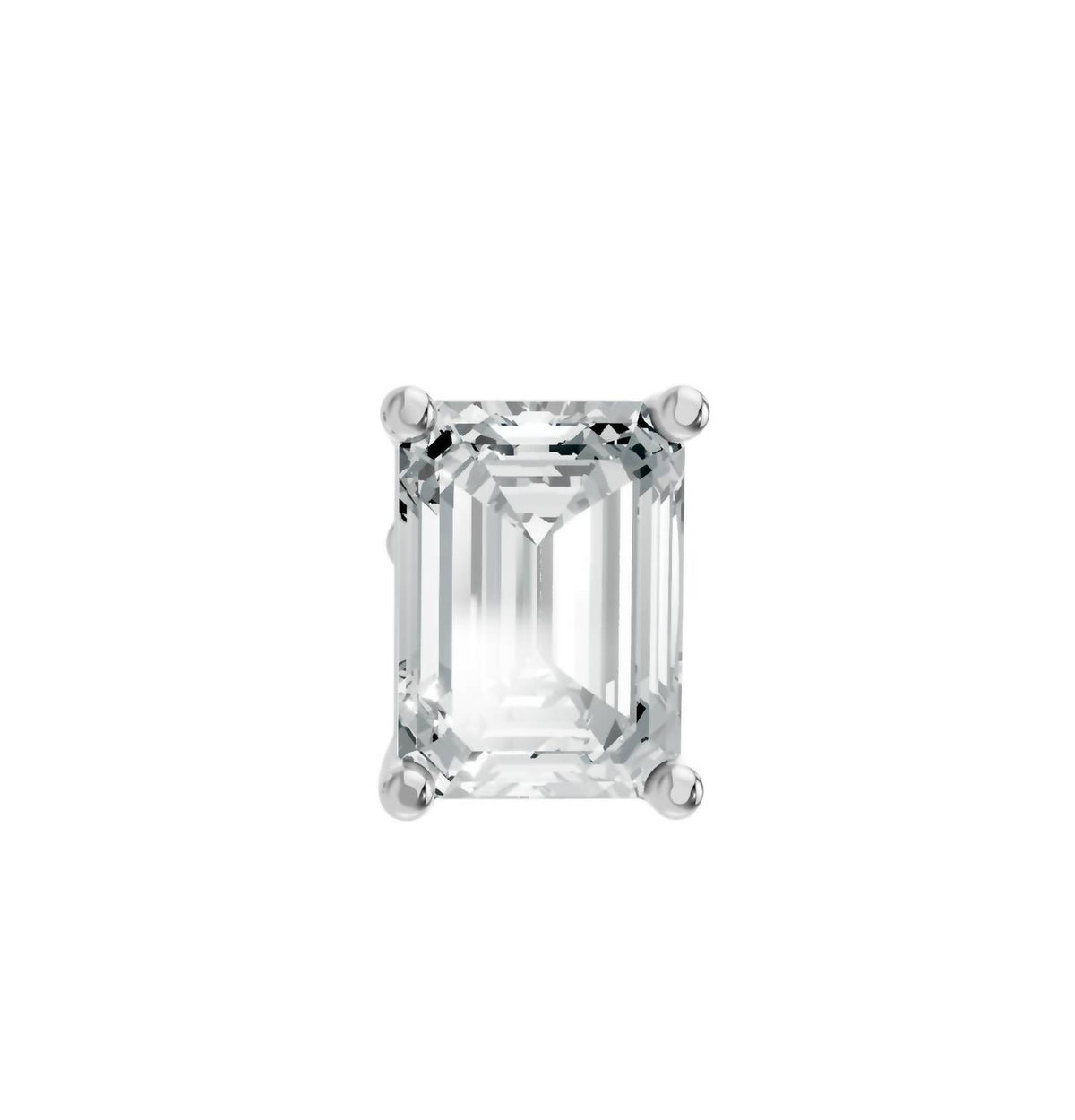 Aamiaa - Women's Emerald Shape 4 Prong Push Back Studs