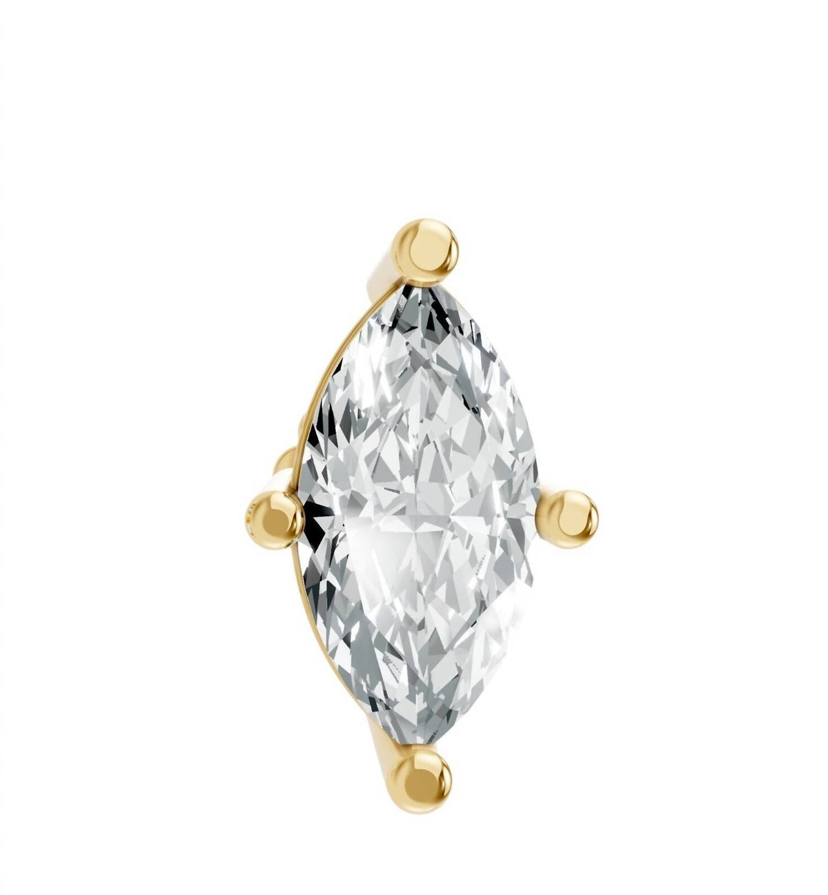 Aamiaa - Women's Marquise Shape 4 Prong Push Back Studs