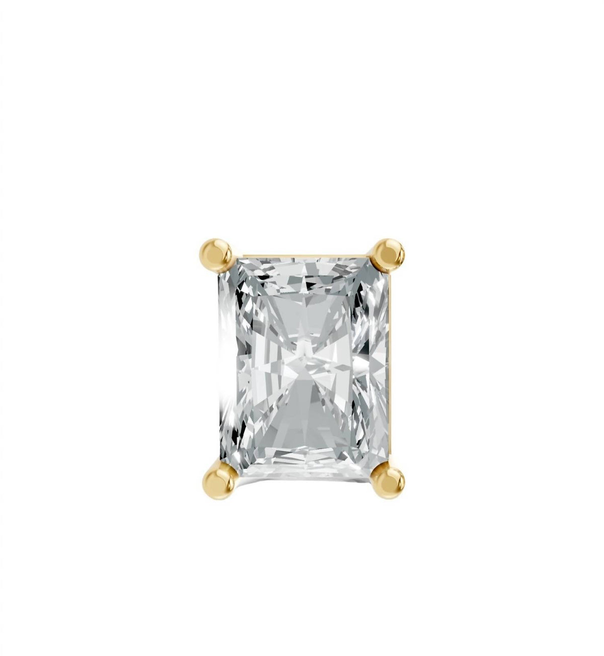 Aamiaa - Women's Radiant Shape 4 Prong Push Back Studs