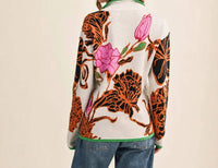 Aapparella - Bloom Bright Floral Half-zip Sweater