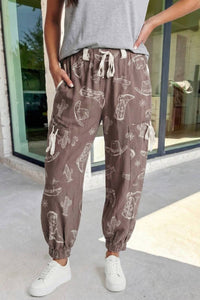 Aapparella - Women's Western Print Drawstring Jogger Pants