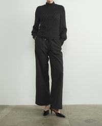 Aaron & Amber - BRUSHED LACE MOCK NECK TOP