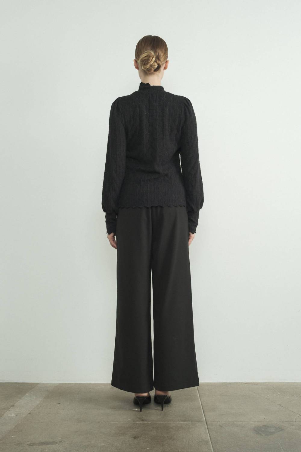 Aaron & Amber - BRUSHED LACE MOCK NECK TOP