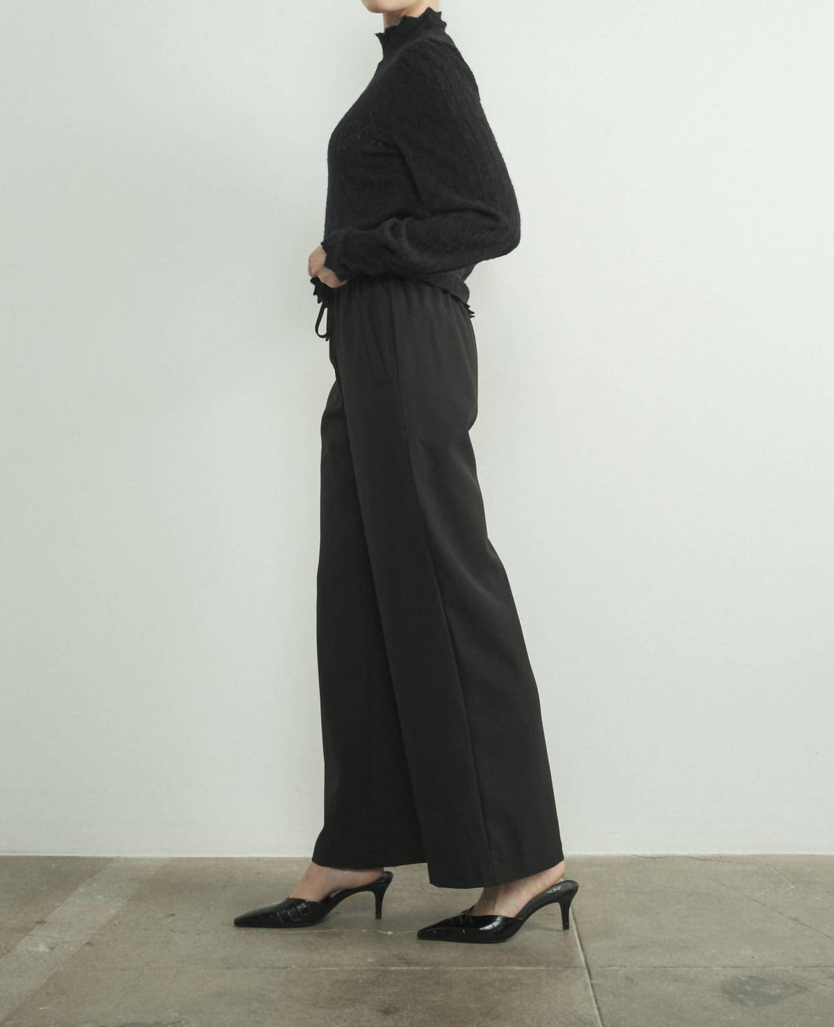 Aaron & Amber - BRUSHED LACE MOCK NECK TOP