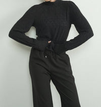 Aaron & Amber - BRUSHED LACE MOCK NECK TOP