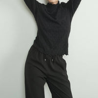 Aaron & Amber - BRUSHED LACE MOCK NECK TOP