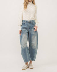 Aaron & Amber - BRUSHED LACE MOCK NECK TOP