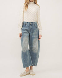 Aaron & Amber - BRUSHED LACE MOCK NECK TOP