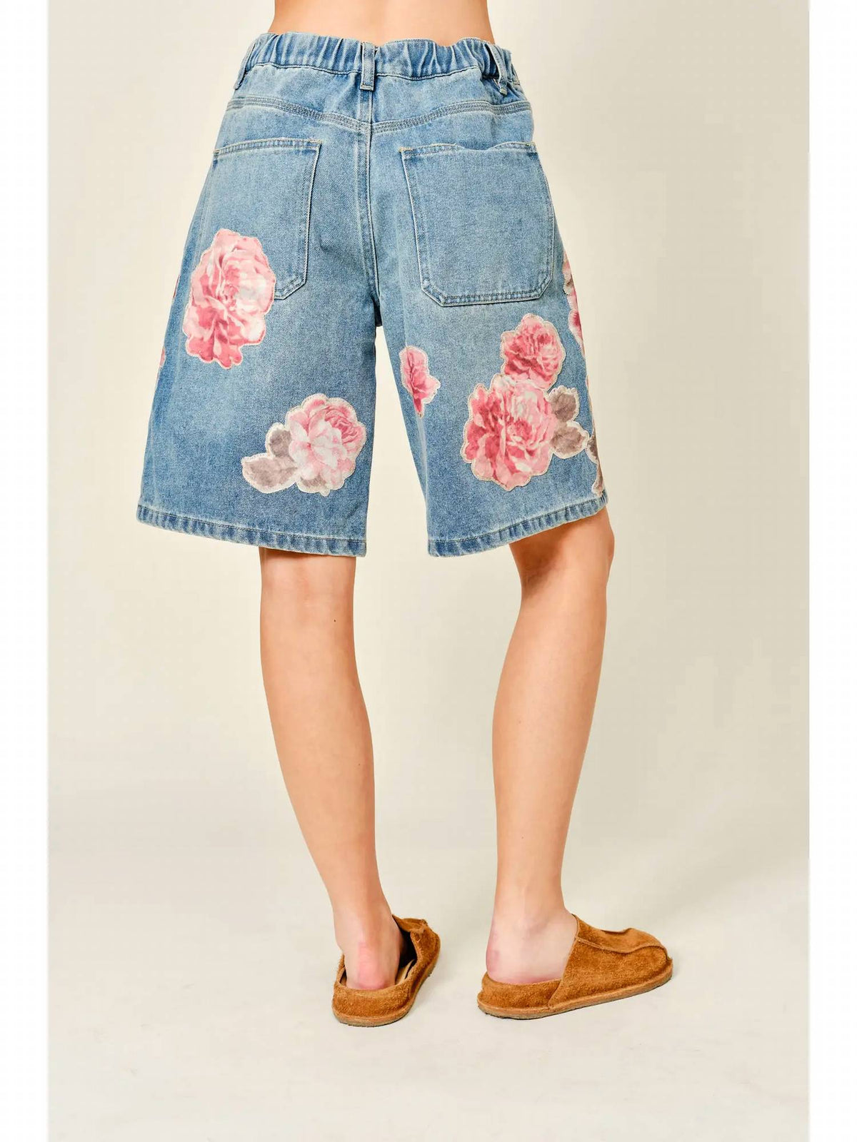 Aaron & Amber - Delilah Flower Patch Denim Bermudas