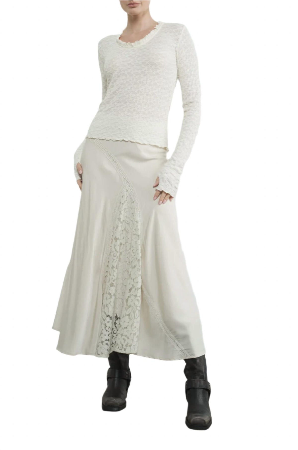 Aaron & Amber - Farrah Lace Panel Skirt