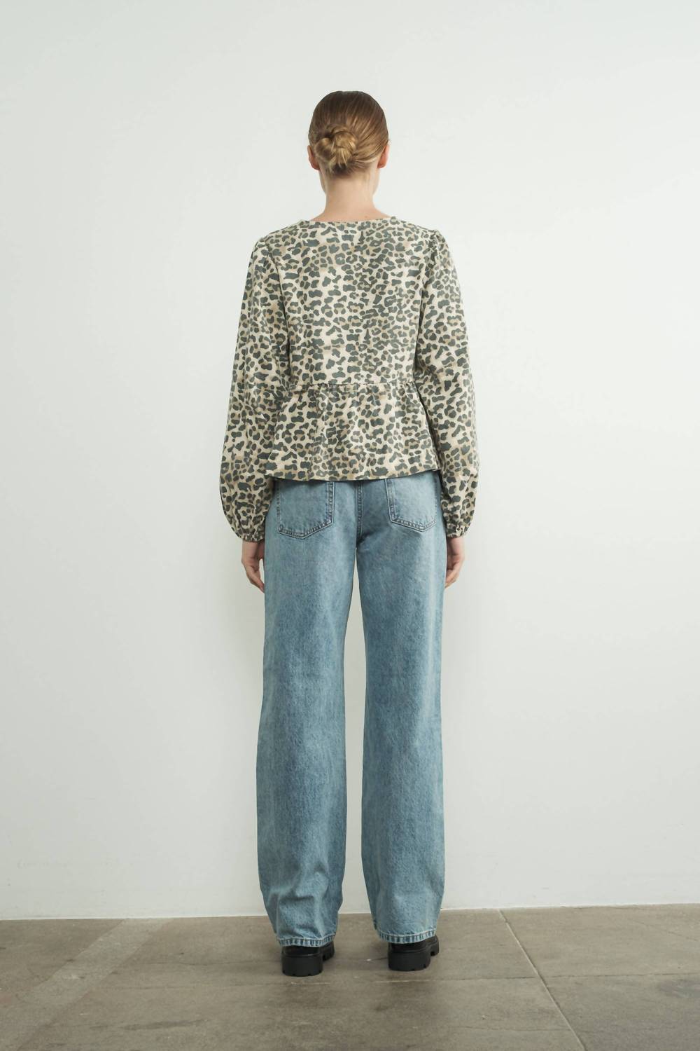 Aaron & Amber - Leopard Tie Front Blouse - animal - blouses - brown