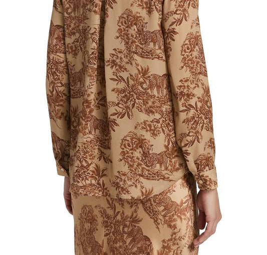 L'Agence - Nina Safari Print Silk Blouse