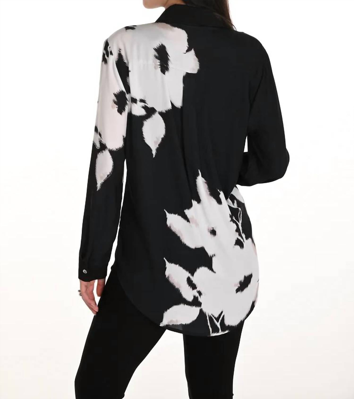 Frank Lyman - Farin Floral Long-sleeve Sequin Tunic