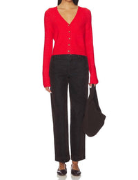Free People School Girl Cardigan in cherry pop melange - women's cardigan - view 4