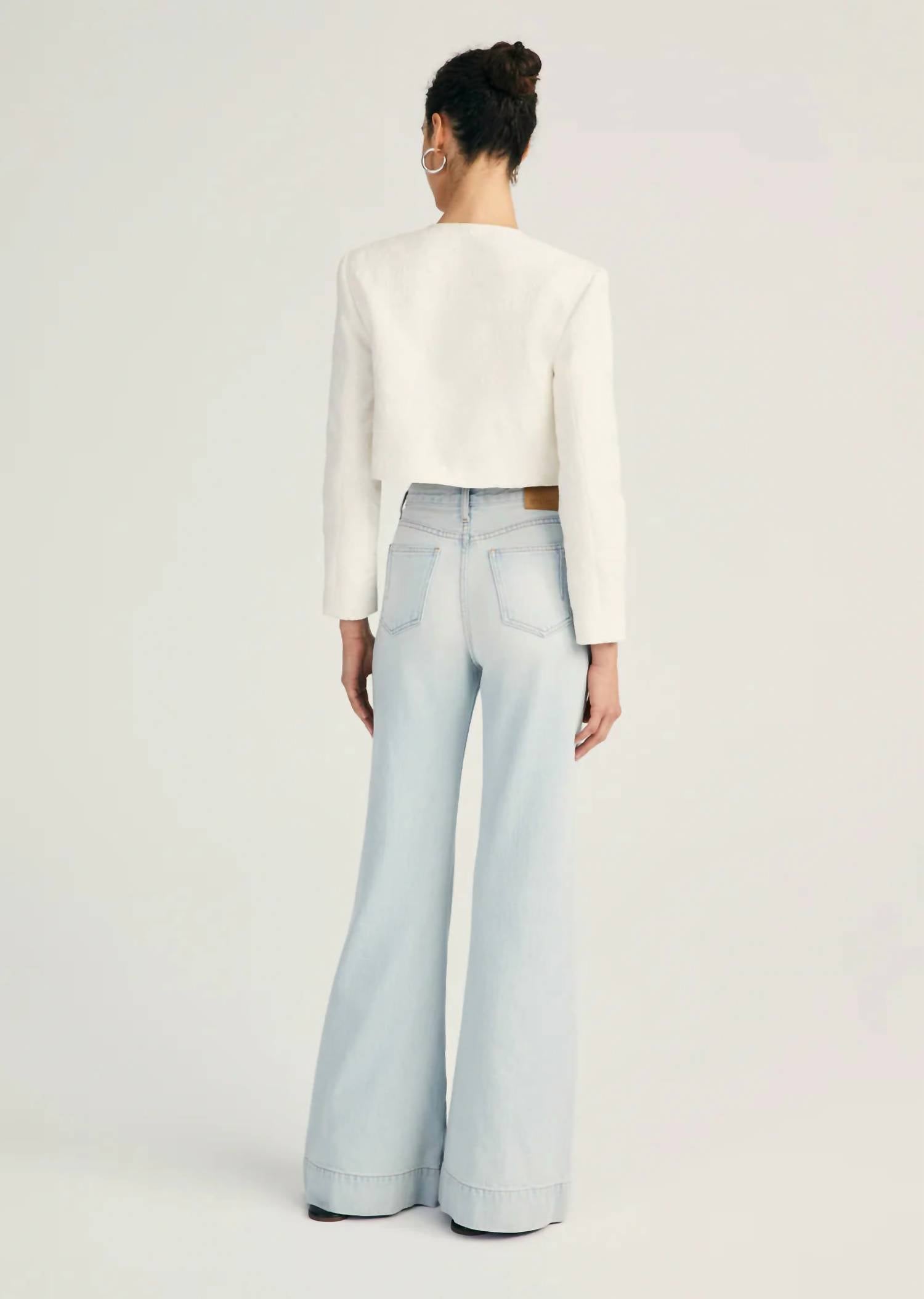 Derek Lam 10 Crosby Coralie High Rise Wide Leg Jeans in cooper light - women's jeans - alternate view