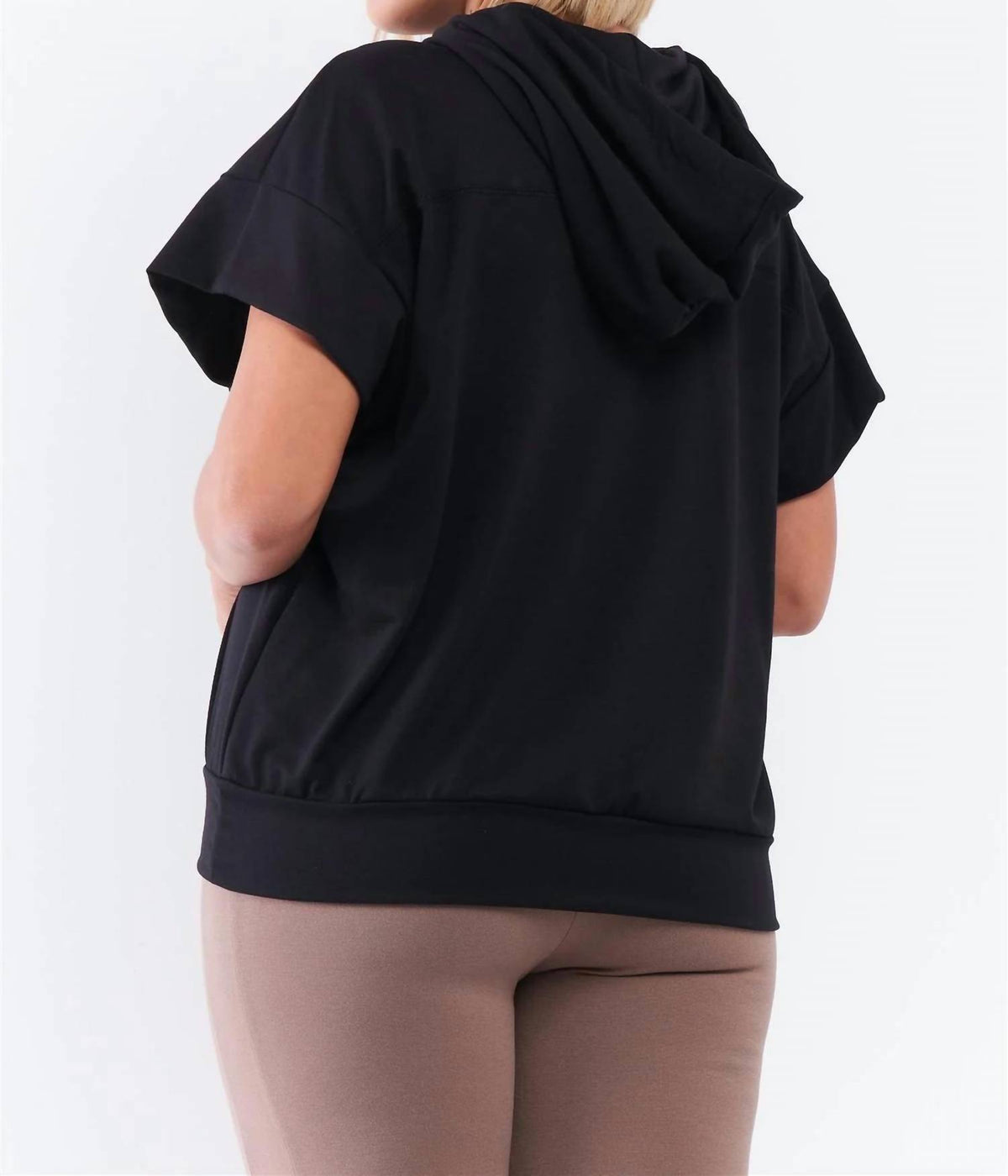 Tasha Apparel - Short Wing Sleeve Relaxed Fit Draw String Tie Hood Top