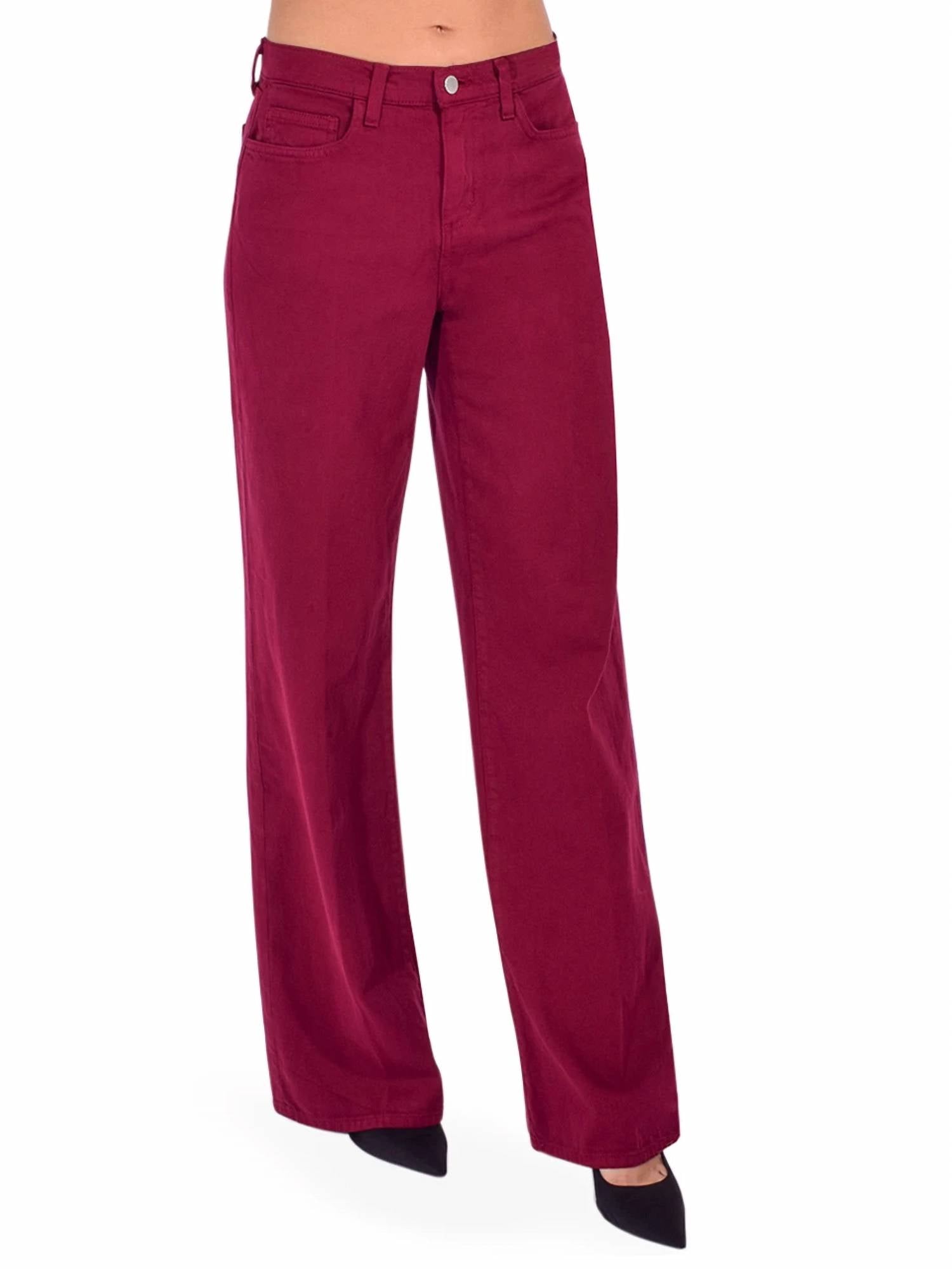 L'Agence Alicent Wide Leg Jeans in dark port - women's jeans - view 4