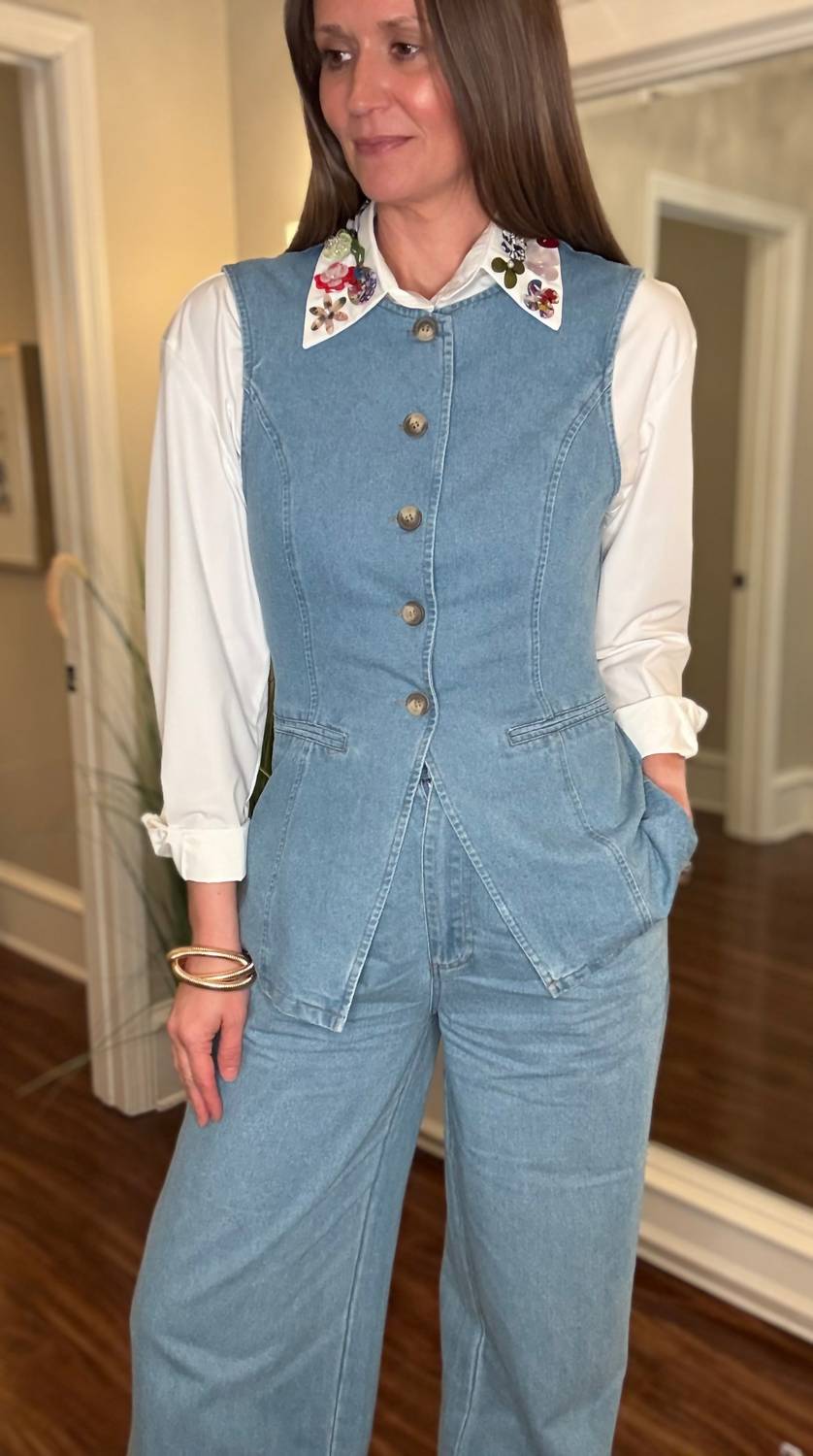Beulahstyle - Button Detail Collar Button Down Shirt