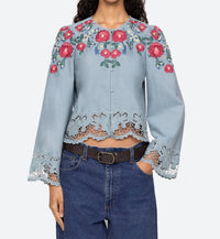 SEA Rosaline Top in blue - women's blouse