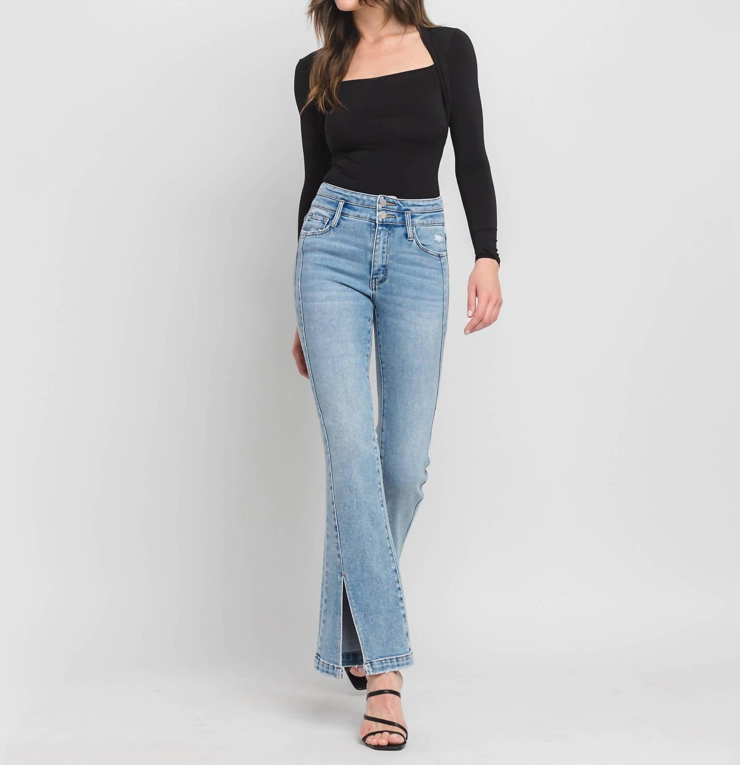 Flying Monkey - Cora High Rise Split Hem Jeans