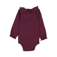 MarMar Copenhagen Girl's Brandine Bodysuit in deep mulberry - kids' item - detail view