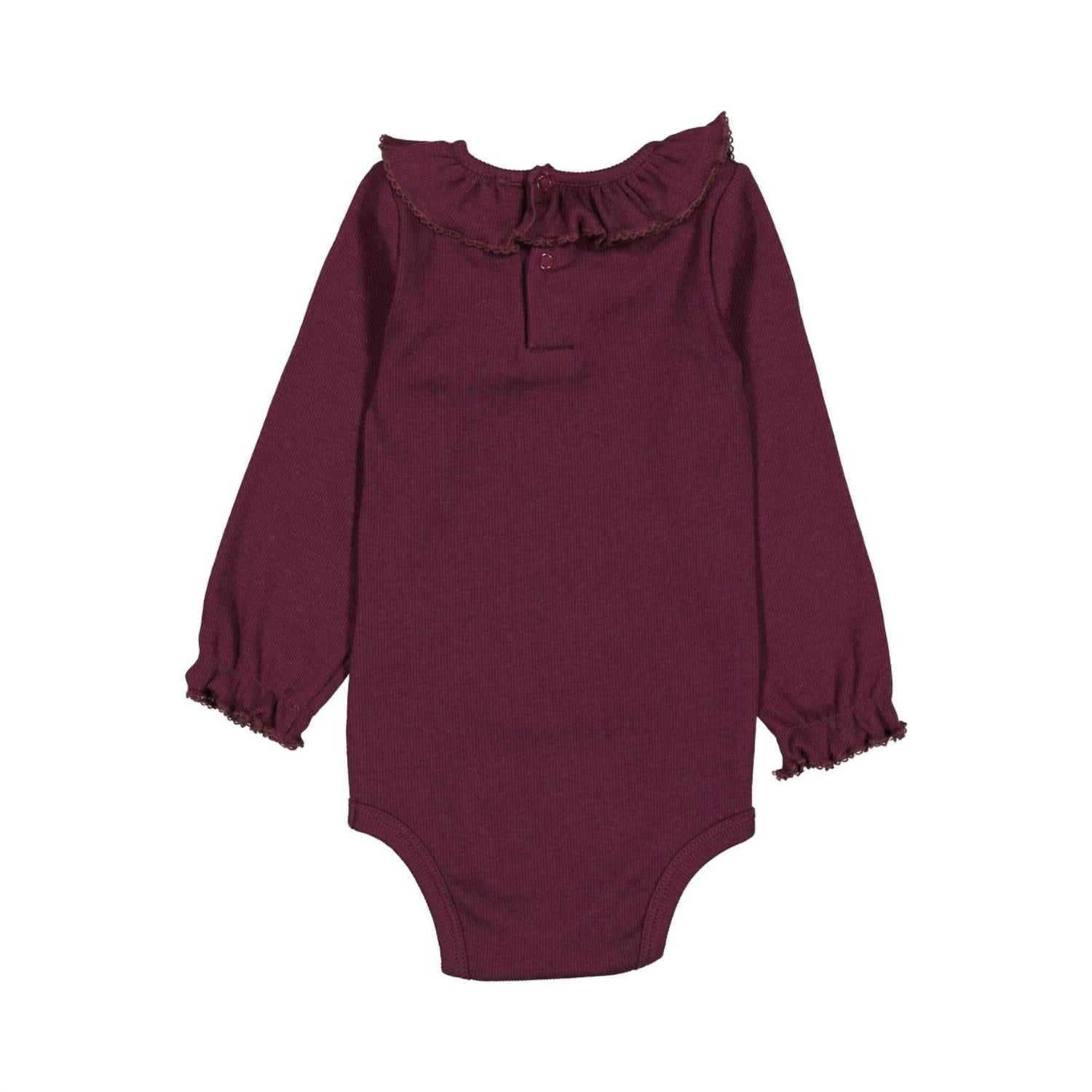 MarMar Copenhagen Girl's Brandine Bodysuit in deep mulberry - kids' item - detail view