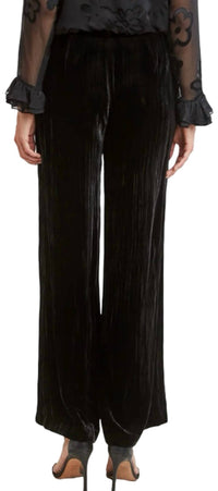 Venti6 - Women's Velvet Elastic Waist Back Trim Pants