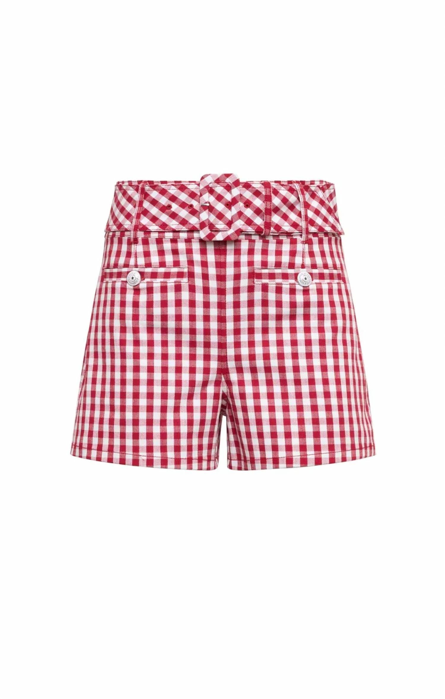 Cinq A Sept - Mini Gingham Denim Allie Shorts