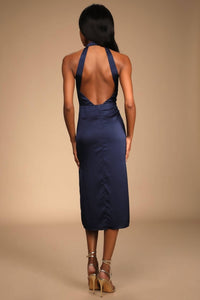 Lulus - Perfectly Polished Halter Midi Dress