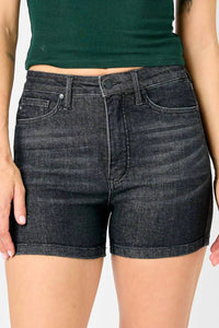 Judy Blue - Mid Rise Tummy Control Release Hem Shorts