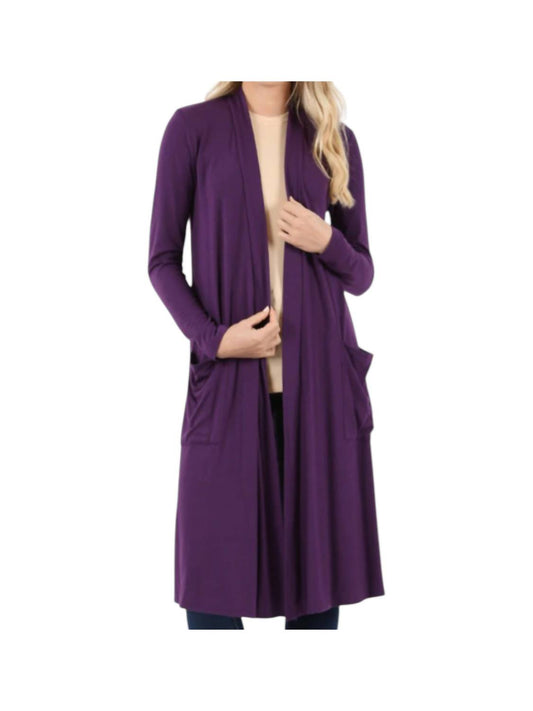 Zenana - Slouchy Pocket Open Cardigan
