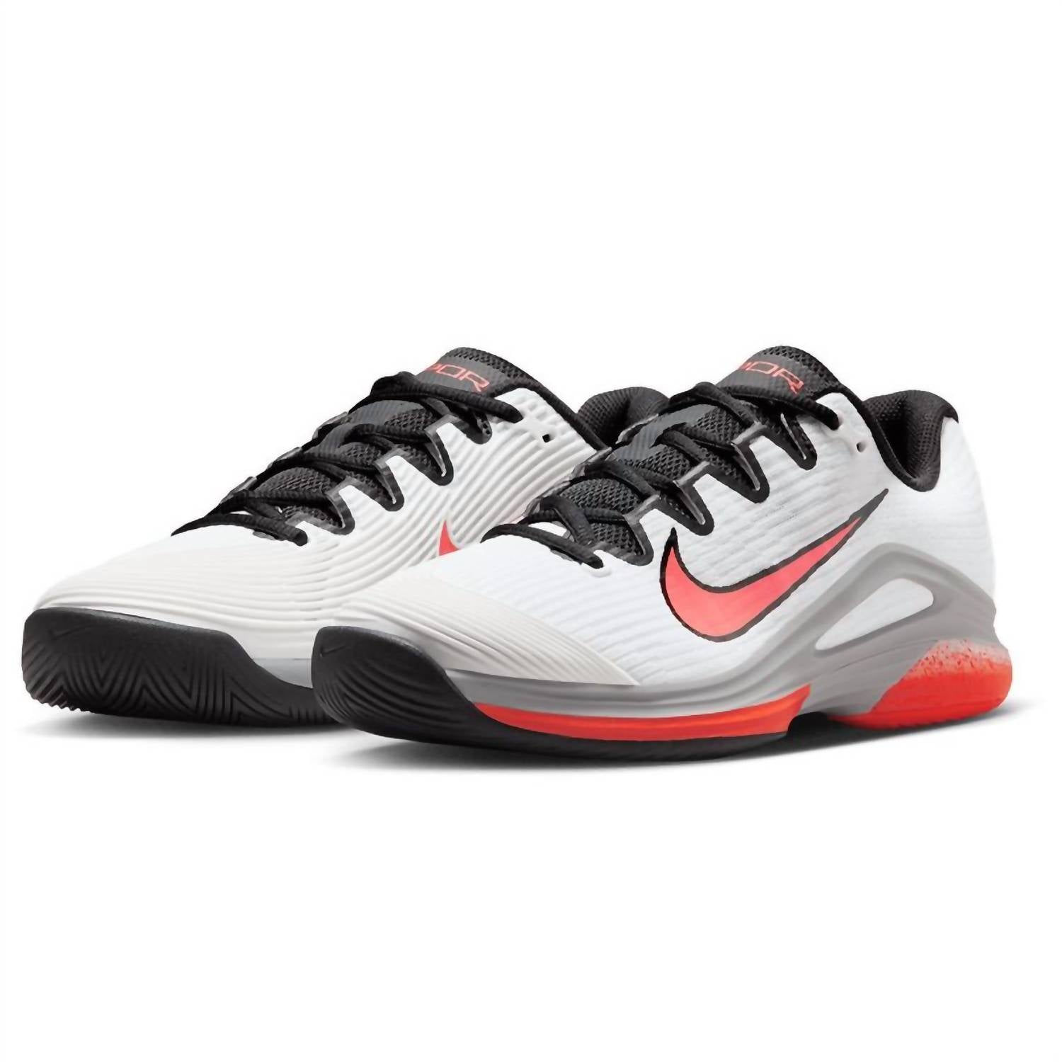 NIKE Women's Zoom Vapor 12 Hard Court Premium Tennis Shoes in white hot lava wolf grey - women's shoe - alternate view