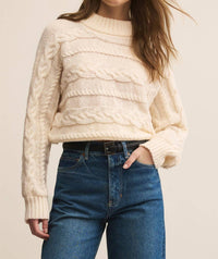 Z Supply Cento Cable Sweater in warm white 3 - women's sweater