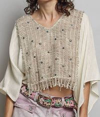 Pol - Sterling Studded Kimono Top