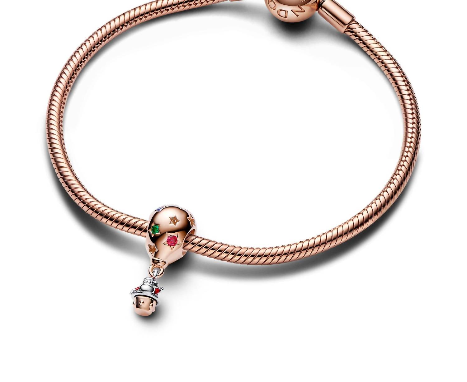 Pandora - Women's Two-tone Santa Claus In Hot Air Balloon Charm