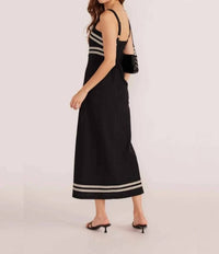 MINKPINK Elki Trim Midi Dress in black - women's dress - alternate view