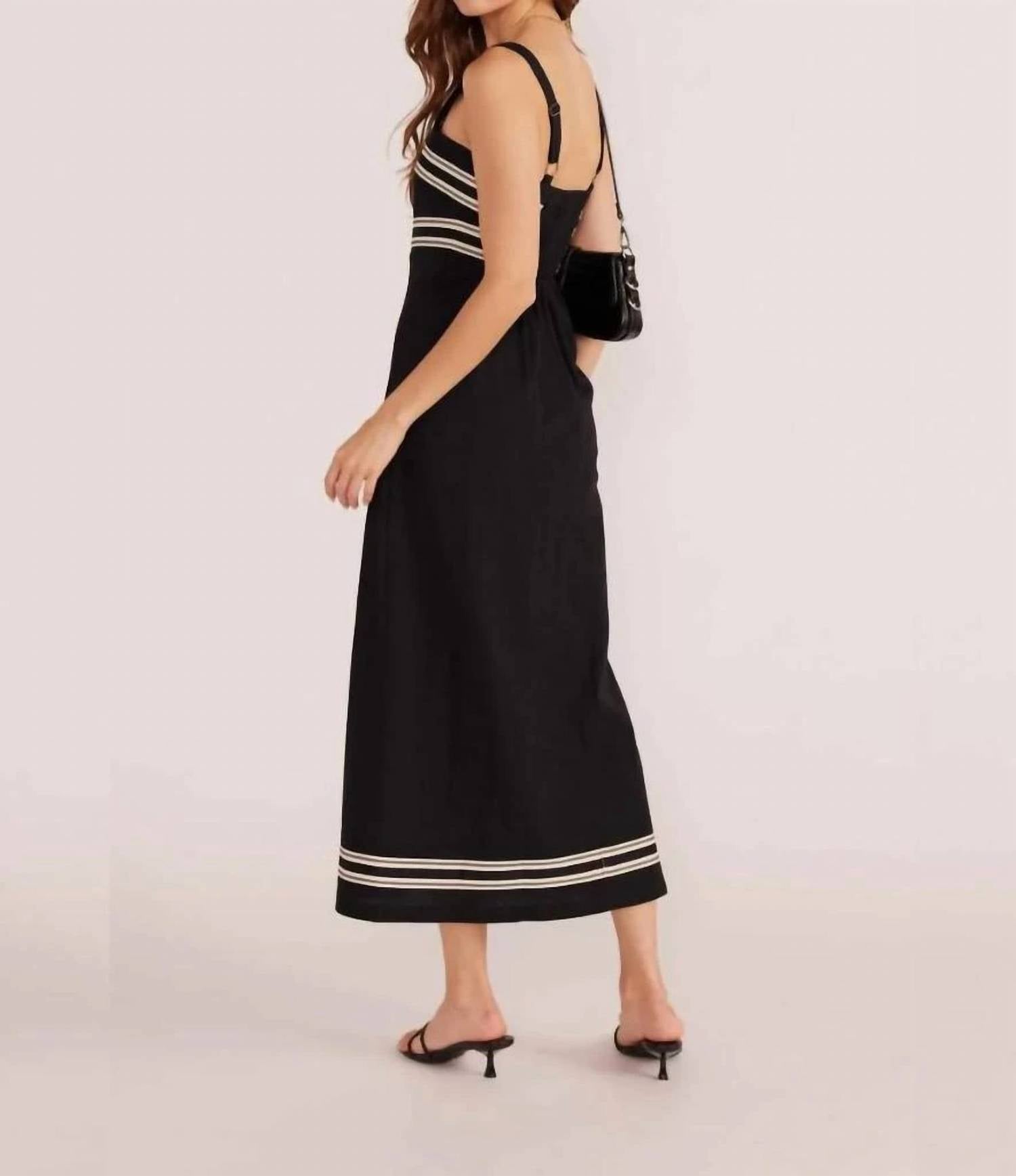 MINKPINK Elki Trim Midi Dress in black - women's dress - alternate view