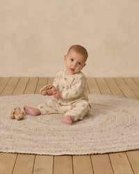 Quincy Mae Kid's Waffle Long Sleeve Jumpsuit in marigold - kids' item