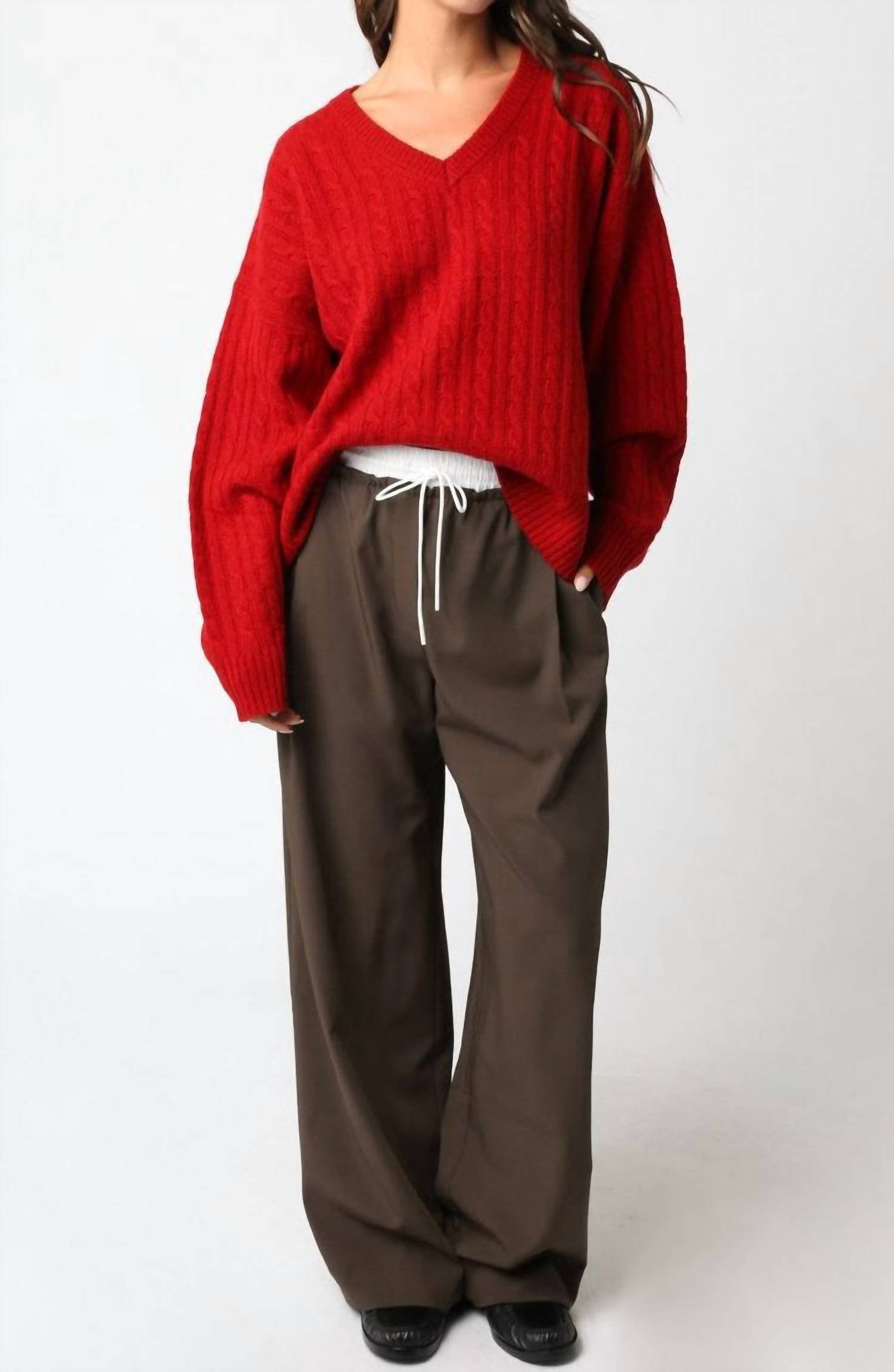 Olivaceous - Drawstring Track Pants