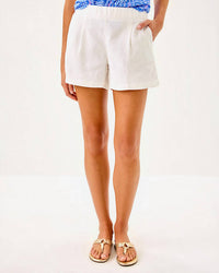 Lilly Pulitzer Captina Linen Shorts in resort white - women's pants