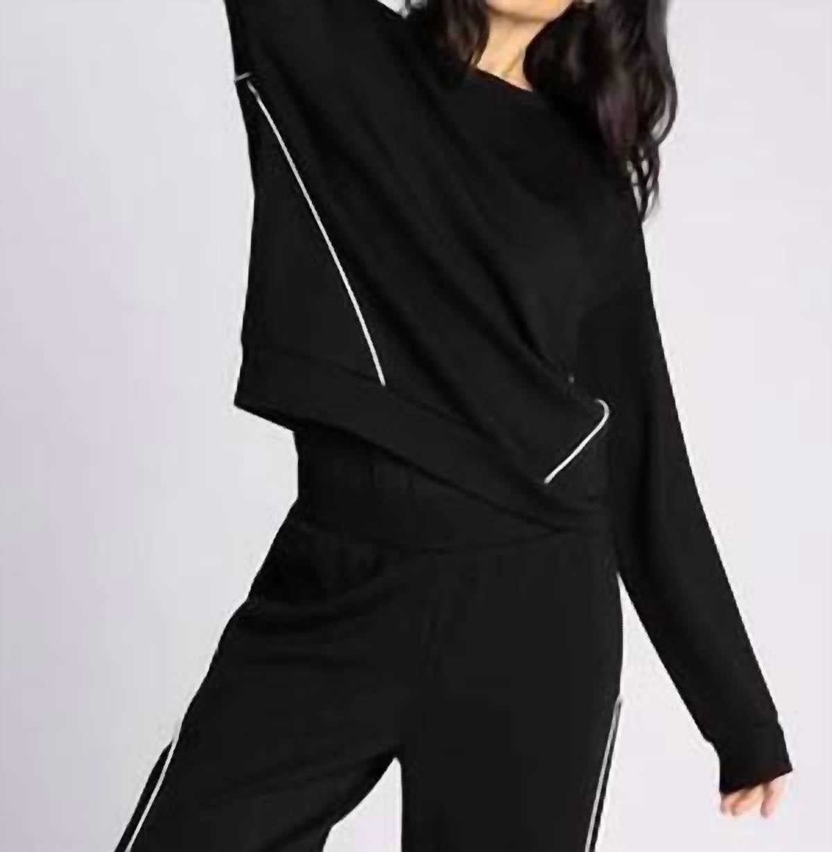 Thread & Supply Britney Long Sleeve Top in black - women's long sleeve top