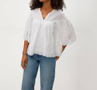 Michael Stars - Gloria Eyelet Flutter Top
