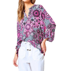 Dear Scarlett - Lizzy 3/4 Sleeve Wrinkle Free Tunic Top